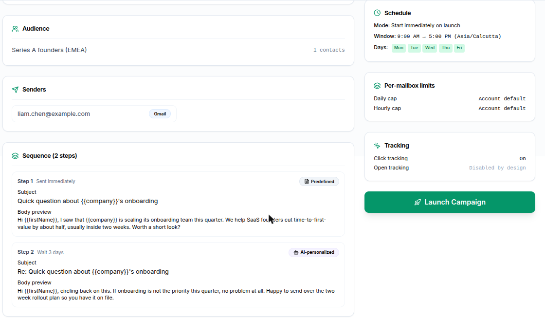 Review and launch