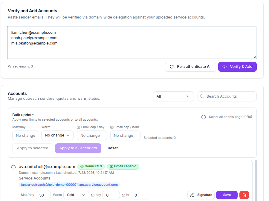 Verify senders